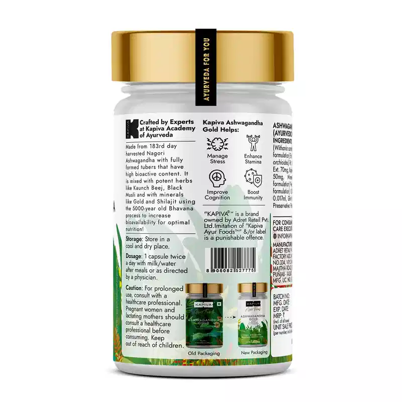 Kapiva Ashwagandha Gold (60 Capsules) - Image 3